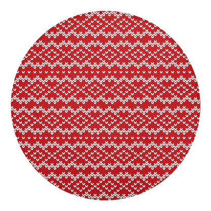 Geometric Knitted Pattern Print Round Blanket