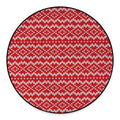 Geometric Knitted Pattern Print Round Floor Mat
