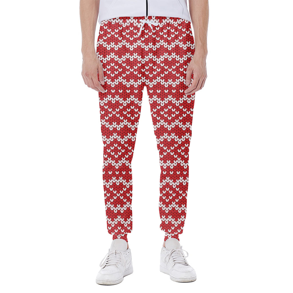 Geometric Knitted Pattern Print Scuba Joggers