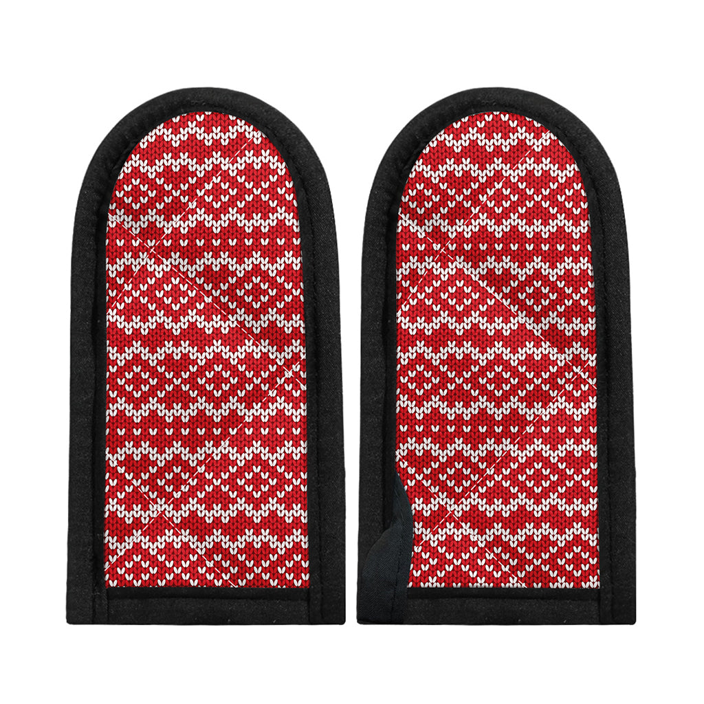 Geometric Knitted Pattern Print Skillet Handle Cover