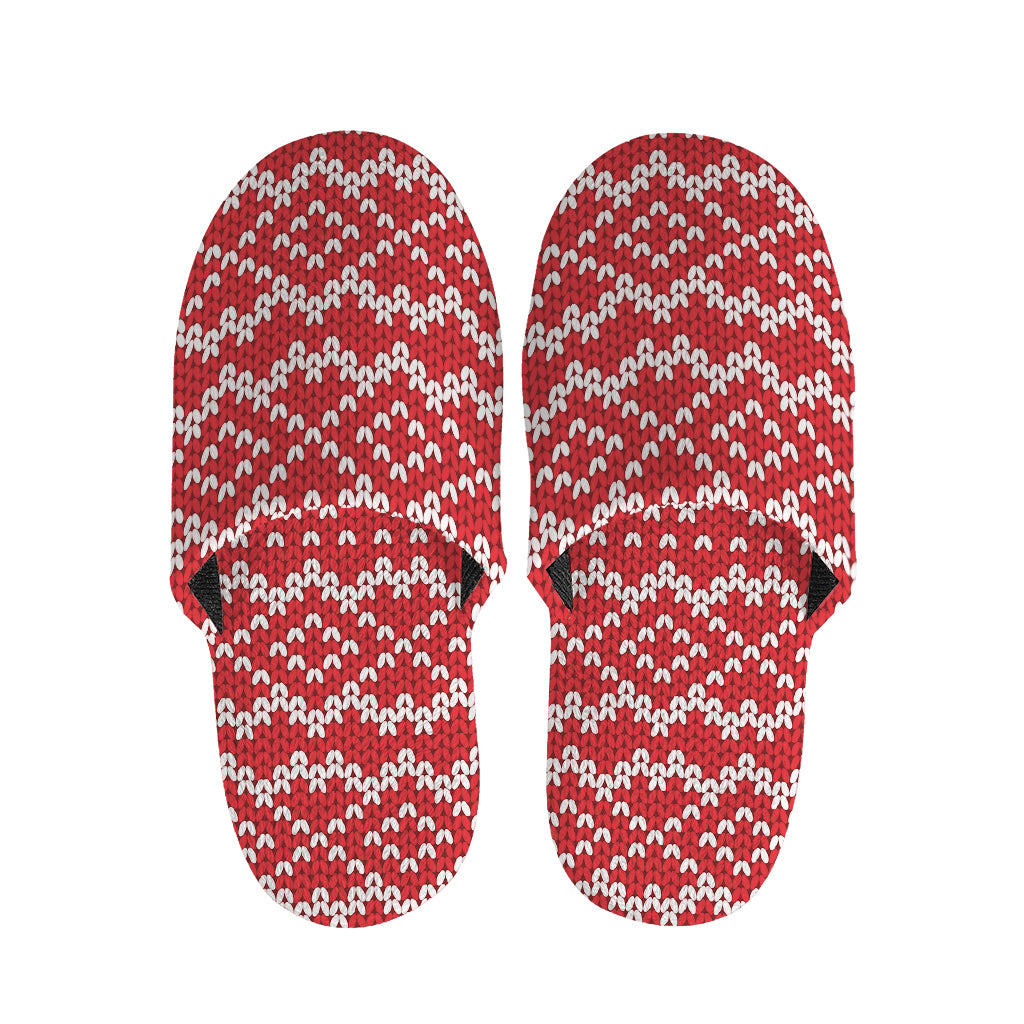 Geometric Knitted Pattern Print Slippers