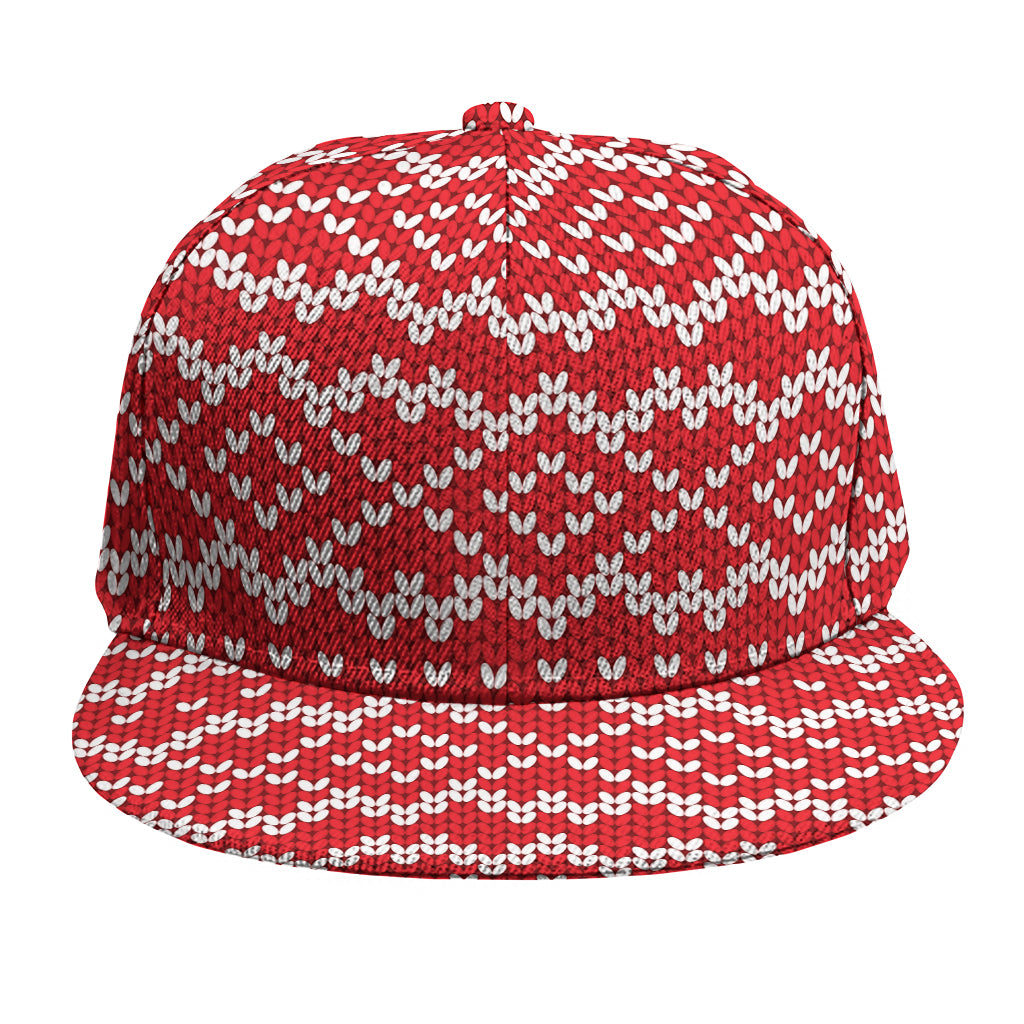 Geometric Knitted Pattern Print Snapback Cap