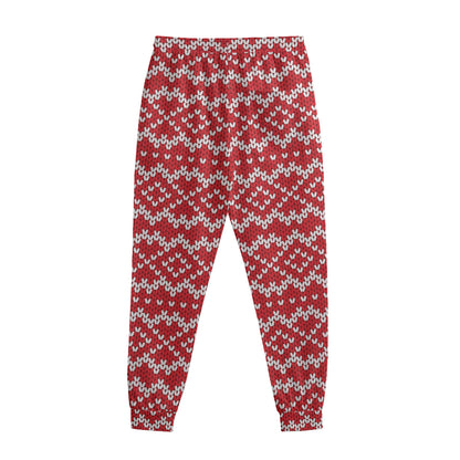 Geometric Knitted Pattern Print Sweatpants