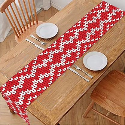 Geometric Knitted Pattern Print Table Runner