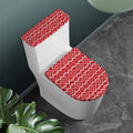 Geometric Knitted Pattern Print Toilet Lid And Tank Cover Set