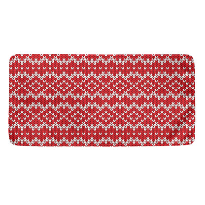 Geometric Knitted Pattern Print Towel