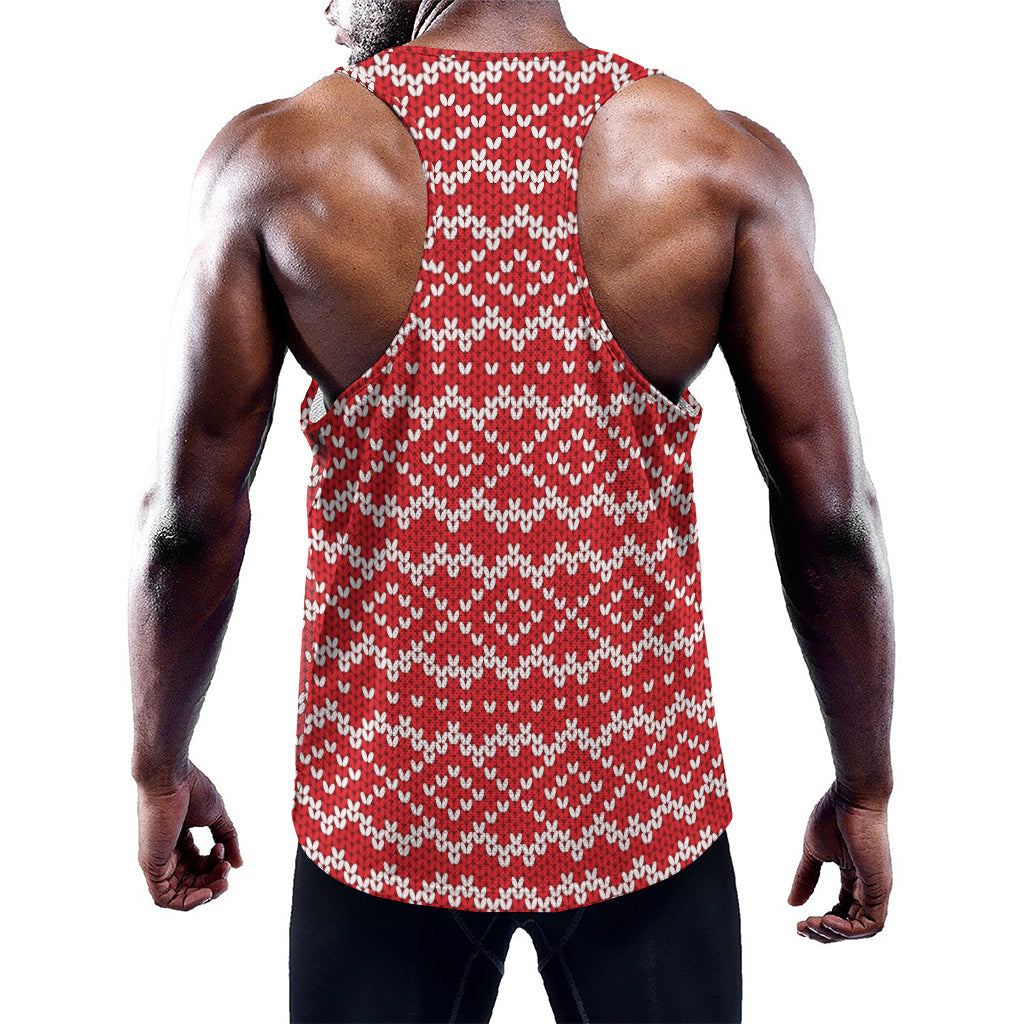 Geometric Knitted Pattern Print Training Tank Top
