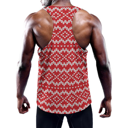 Geometric Knitted Pattern Print Training Tank Top