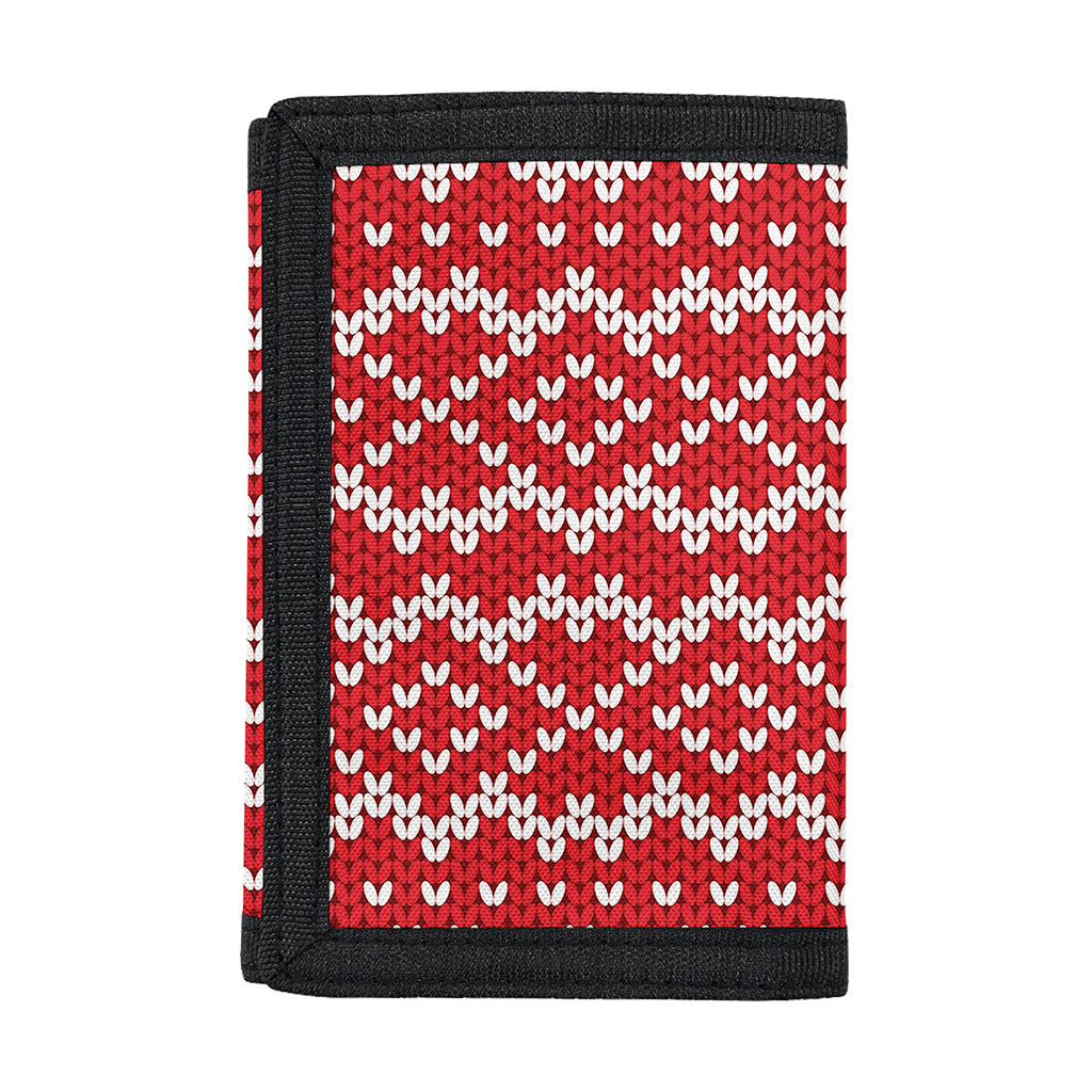 Geometric Knitted Pattern Print Trifold Wallet