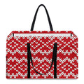 Geometric Knitted Pattern Print Utility Tote Bag