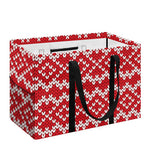 Geometric Knitted Pattern Print Utility Tote Bag