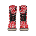 Geometric Knitted Pattern Print Winter Boots