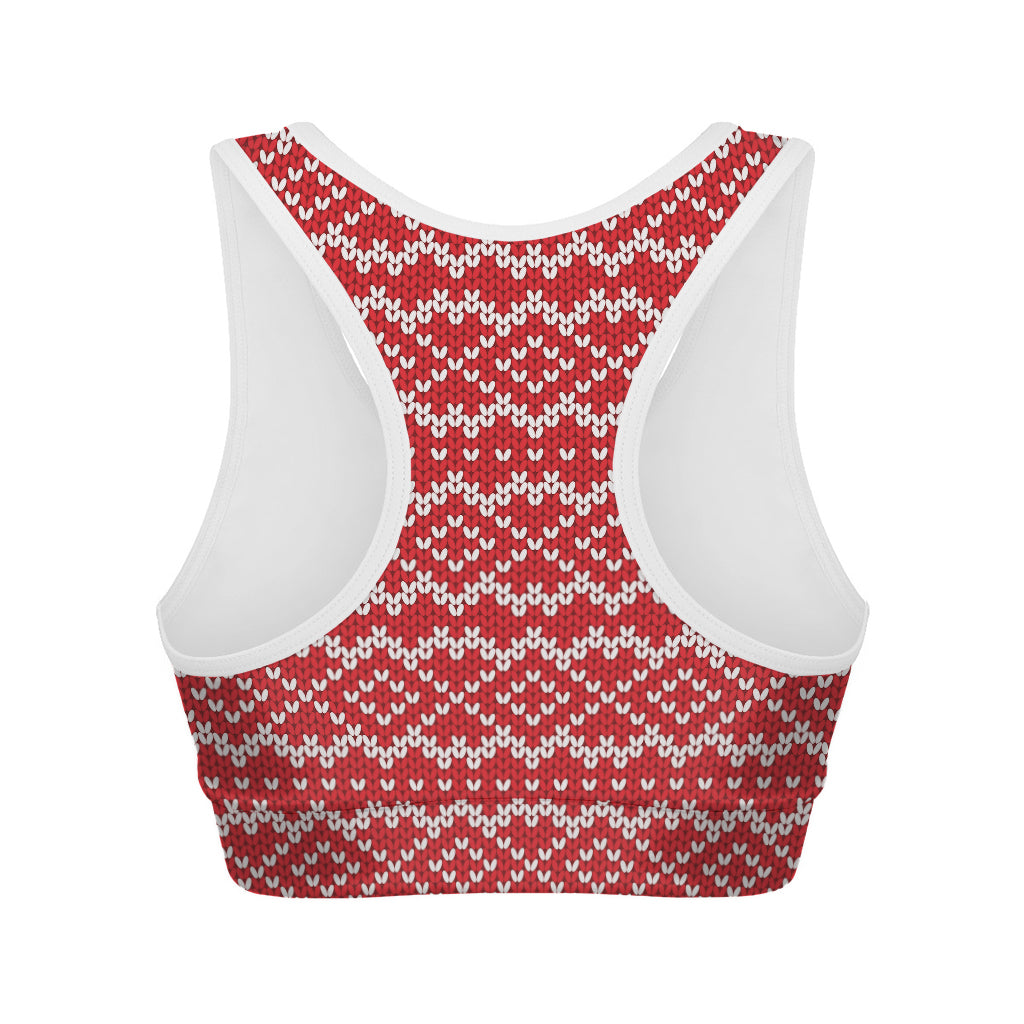 Geometric Knitted Pattern Print Women's Sports Bra