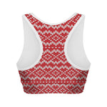 Geometric Knitted Pattern Print Women's Sports Bra