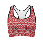 Geometric Knitted Pattern Print Women's Sports Bra