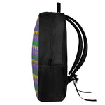 Geometric Mardi Gras Pattern Print 17 Inch Backpack