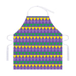 Geometric Mardi Gras Pattern Print Adjustable Apron