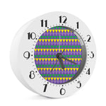 Geometric Mardi Gras Pattern Print Alarm Clock