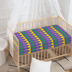 Geometric Mardi Gras Pattern Print Baby Crib Sheet