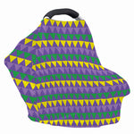 Geometric Mardi Gras Pattern Print Baby Seat Cover