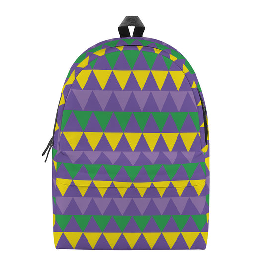 Geometric Mardi Gras Pattern Print Backpack