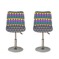 Geometric Mardi Gras Pattern Print Bar Stool Covers