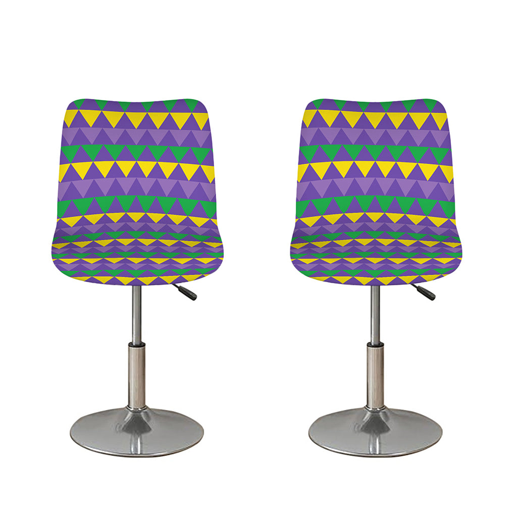 Geometric Mardi Gras Pattern Print Bar Stool Covers