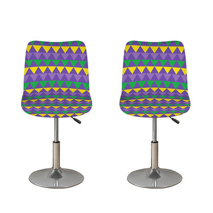 Geometric Mardi Gras Pattern Print Bar Stool Covers