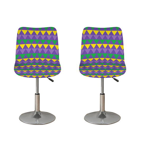 Geometric Mardi Gras Pattern Print Bar Stool Covers