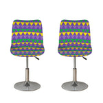 Geometric Mardi Gras Pattern Print Bar Stool Covers