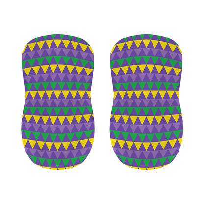 Geometric Mardi Gras Pattern Print Bar Stool Covers