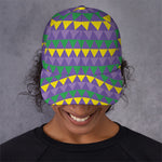 Geometric Mardi Gras Pattern Print Baseball Cap