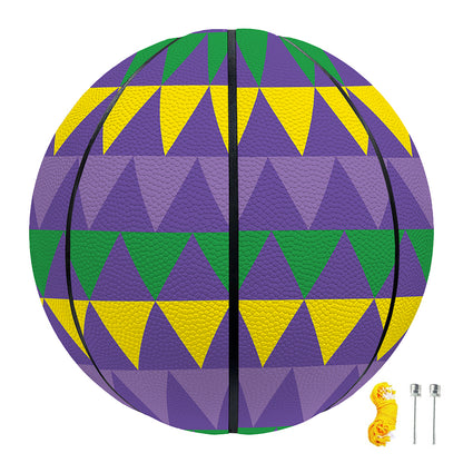 Geometric Mardi Gras Pattern Print Basketball