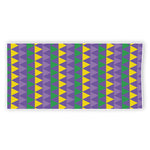 Geometric Mardi Gras Pattern Print Beach Towel
