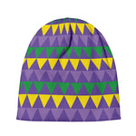 Geometric Mardi Gras Pattern Print Beanie