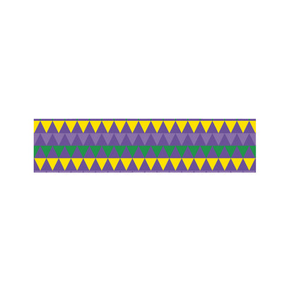 Geometric Mardi Gras Pattern Print Bed Runner