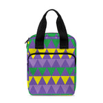 Geometric Mardi Gras Pattern Print Bible Tote Bag