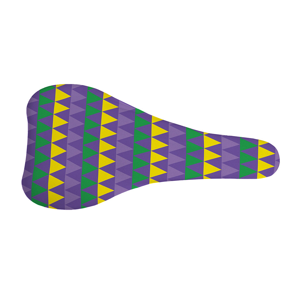 Geometric Mardi Gras Pattern Print Bicycle Seat Cover