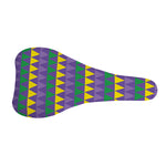 Geometric Mardi Gras Pattern Print Bicycle Seat Cover