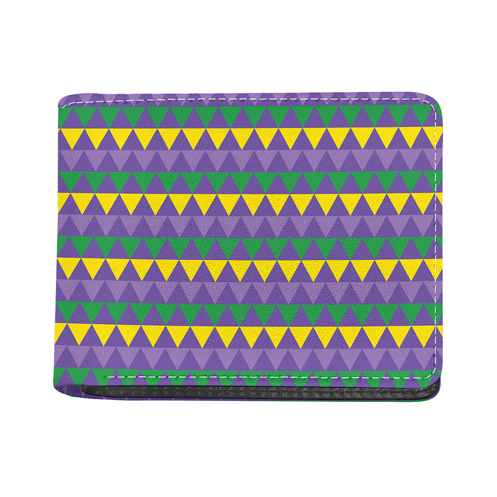 Geometric Mardi Gras Pattern Print Bifold Wallet