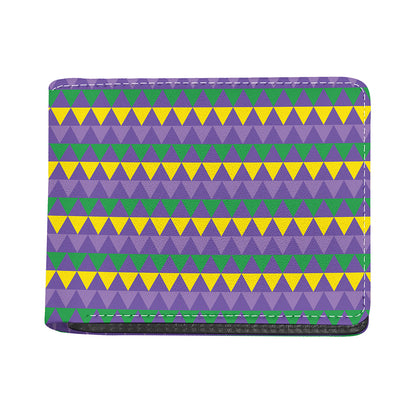 Geometric Mardi Gras Pattern Print Bifold Wallet