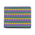 Geometric Mardi Gras Pattern Print Bifold Wallet