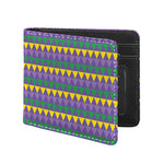 Geometric Mardi Gras Pattern Print Bifold Wallet