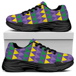 Geometric Mardi Gras Pattern Print Black Chunky Shoes