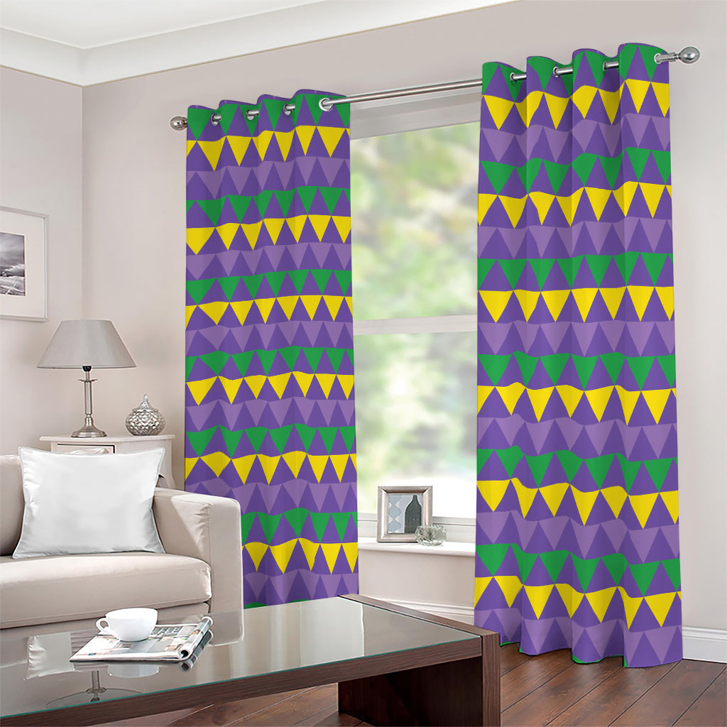 Geometric Mardi Gras Pattern Print Blackout Grommet Curtains