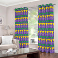 Geometric Mardi Gras Pattern Print Dimout Grommet Curtains
