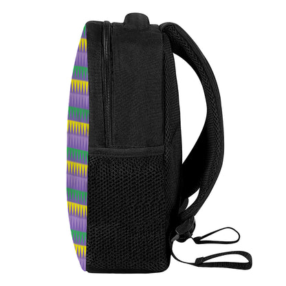 Geometric Mardi Gras Pattern Print Casual Backpack