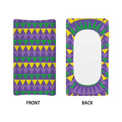 Geometric Mardi Gras Pattern Print Changing Pad Cover