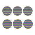Geometric Mardi Gras Pattern Print Coaster Set