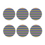 Geometric Mardi Gras Pattern Print Coaster Set